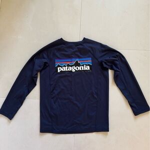 Patagonia Dark Blue Long Sleeve Top dry fit material